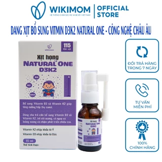 D3K2 Dạng xịt Natural one 15ml Wikimom - Bổ sung D3,K2 giúp hấp thu Canxi cho bé, tặng chiều cao, chắc xương cho trẻ