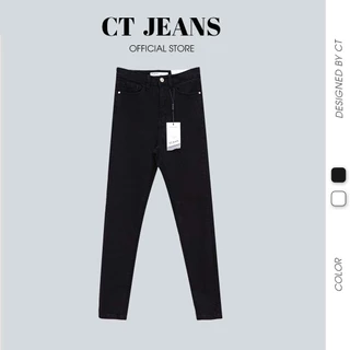 Quần skinny jean nữ bó lưng cao co giãn 2 màu đen trắng CP33, CT JEANS