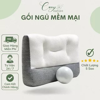 Gối Ngủ Siêu Mềm Mại Thoáng Khí Vải Bông Dệt Kim Cao Cấp Nâng Đỡ Cổ Chống Đau Mỏi Vai Gáy