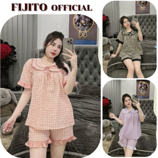 Bộ đồ nữ pijama bộ mặc nhà cộc tay chất cotton xốp siêu xinh cho chị em diện nhà FIJITO xu024