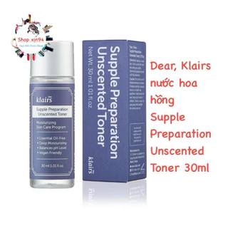 Toner dưỡng ẩm Klairs, nước hoa hồng cân bằng da không mùi, dưỡng ẩm tức thì - 30ml...