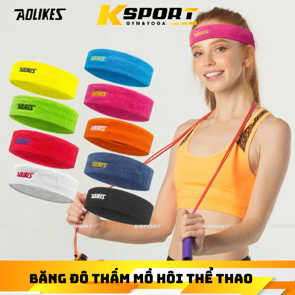 Băng Đô, Băng Trán Thể Thao Tập Yoga,Gym Thể Hình Chạy Bộ Tennis Thấm Mồ Hôi Thoáng Khí Aolikes AL2108