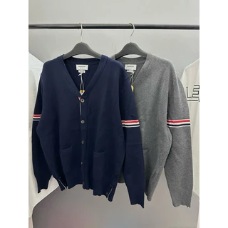 [Ảnh thật] Áo Cardigan ThomBrown Sọc Tay Màu, Vải Len QCCC- Chuẩn Hình