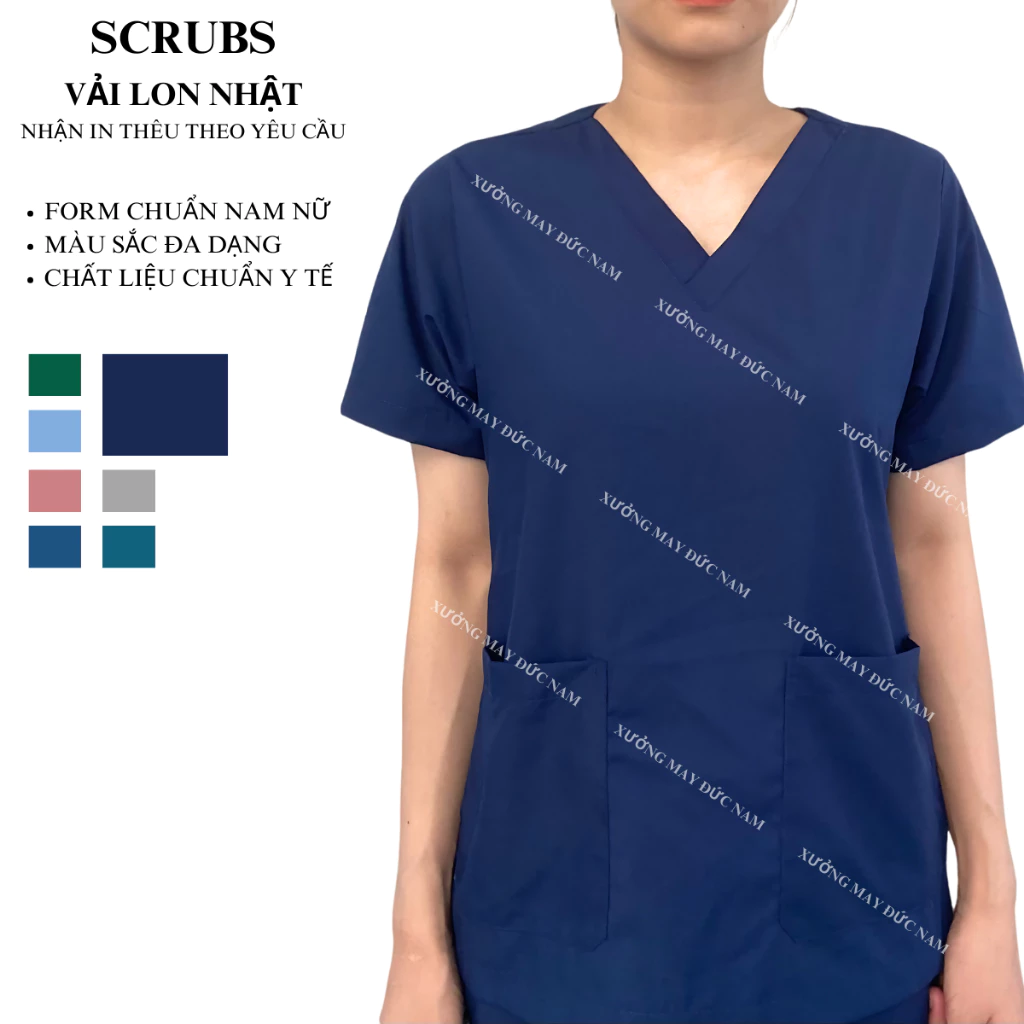 Đồng phục Spa nhiều màu, Bộ quần áo y tế, Áo blue dược sĩ, Bộ Scrubs bác sĩ, Áo Blouse, Áo y tá Nam nữ vải phổ thông