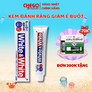 Kem Đánh Răng White & White Lion 150g Nhật Bản trắng răng, cho hơi thở thơm mát, giảm ê buốt