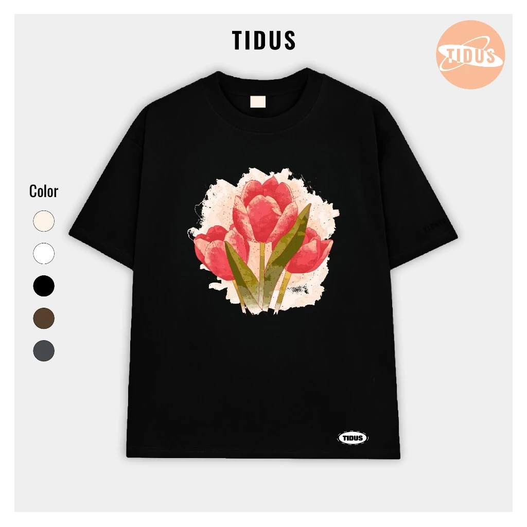 Áo Thun Nam Nữ TIDUS 100% COTTON Form Oversize Flower Tulip FT1