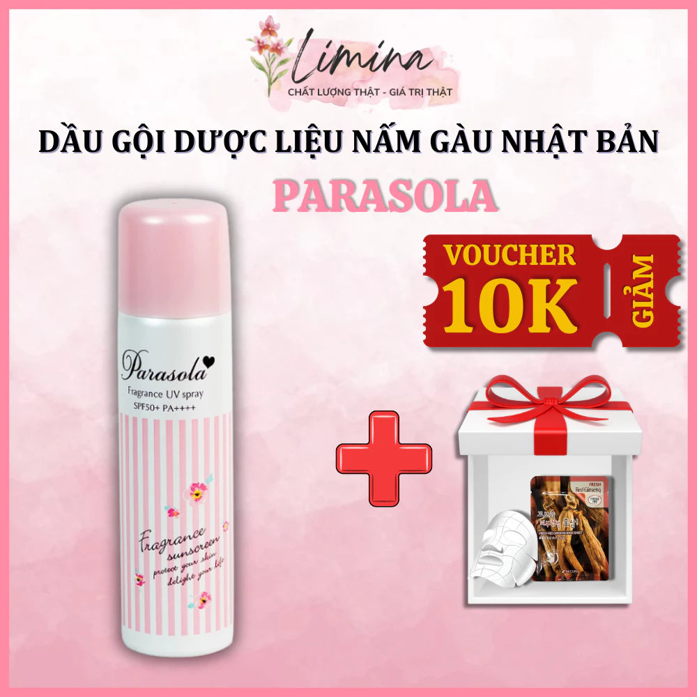 Xịt Chống Nắng LIMINA - Parasola UV Spray SPF50+ PA++++, Hỗ trợ dưỡng Sáng Da - Trọng lượng 90g