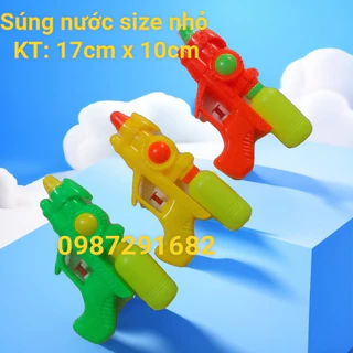 Sỉ súng nước mini cho bé, Súng đồ chơi có kích thước dài 17cm rộng 10cm