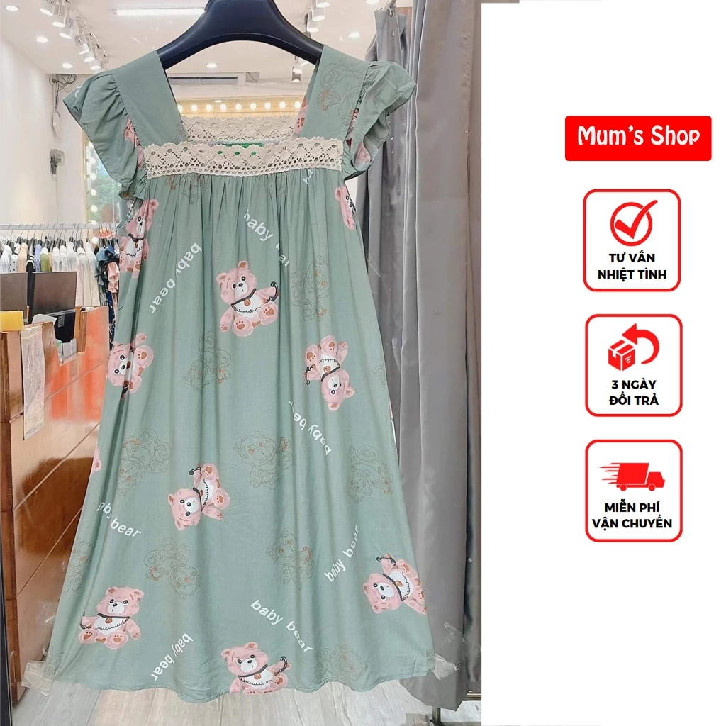 Đầm bầu siêu dễ thương mặc hè MUM'S SHOP 😍 FREESHIP 😍 Váy lanh bầu tay cánh tiên trẻ trung, mặc cả bầu và sau sinh