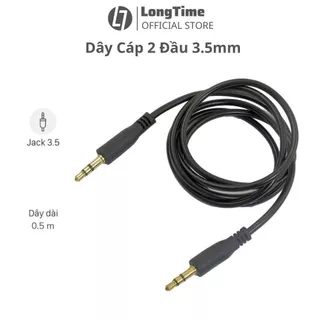 Dây cáp 2 đầu 3.5mm AUX hỗ trợ mic cao cấp dài 0.5m dùng cho loa tivi máy tính điện thoại - Longtime Official Store