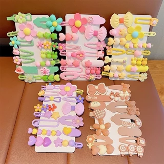 Set 14 kẹp tóc cho bé gái xinh xắn 10 mẫu pastel xinh xắn tông màu tươi sáng KT06