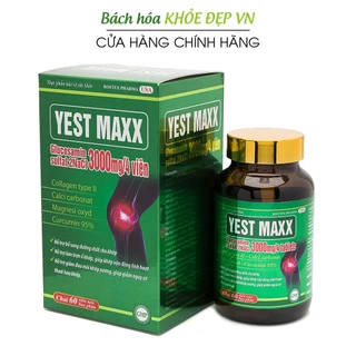 Viên xương khớp Yest Maxx Glucosamin 3000mg giảm đau nhức mỏi xương khớp - 60 viên