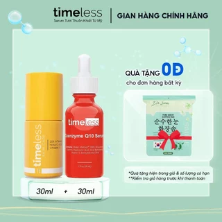 Combo Timeless Vitamin C 20% & Coenzyme Q10 Giúp Mờ Thâm Làm Sáng Và Hỗ Trợ Ngăn Lão Hoá Da