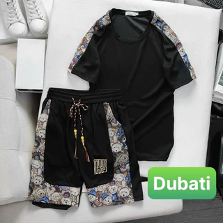 ĐỒ BỘ TÔ ONG IN HÌNH GẤU NGẮN TAY IN ÁO THUN + QUẦN SHORT NAM TÍNH MỚI CAO CẤP MỚI - DUBATI FASHION