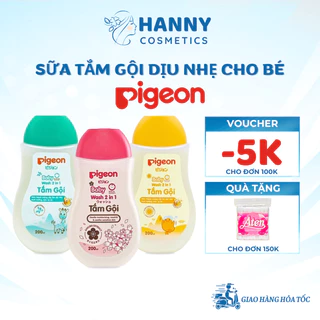 Sữa tắm gội Pigeon tắm gội trẻ em baby sữa tắm dầu gội toàn thân an toàn lành tính cho trẻ sơ sinh 200ml - Hanny