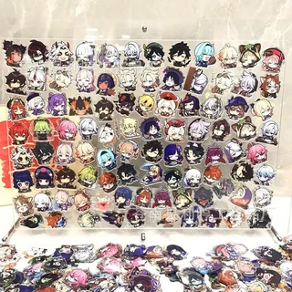 Miếng charm nhựa 2cm acrylic hình Genshin, One piece, shin, lotso... trang trí phụ kiện điện thoại túi xách