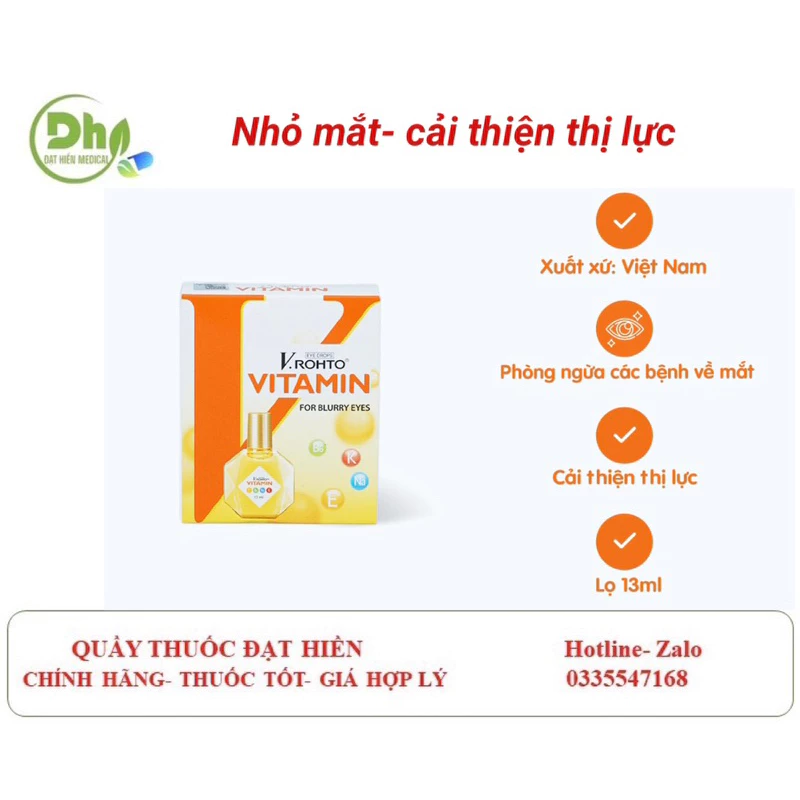 Dung dịch nhỏ mắt - V.ROHTO VITAMIN lọ 13ml