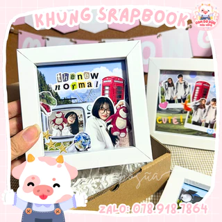 Khung Ảnh Srapbook In Ảnh Theo Yêu Cầu Kích Thước 10x10 - Khung Ảnh Handmade Có Chân Đế