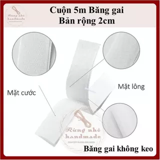 Băng gai, 5m nhám gai, không có keo, dùng làm may, thủ công, handmade