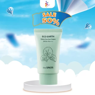 Kem Chống Nắng Chiết Xuất Rau Má, Nâng Tone, Cân Bằng Ẩm the SAEM Eco Earth Extra Cica Sun Cream 50g