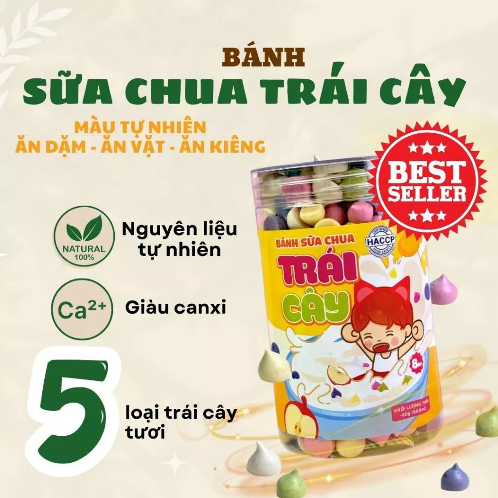 [ Tiệm Bánh Mèo Ù ] Bánh Sữa Chua Trái Cây nhà làm màu tự nhiên Tập bốc nhón Ăn Dặm ăn vặt ăn kiêng