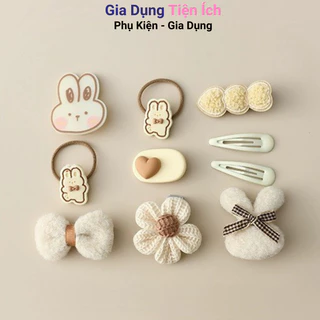 Set kẹp tóc cho bé hàn quốc 10 món cute nơ dễ thương, cặp tóc xinh xắn và kẹp tóc cho em bé gái - The Little Girl