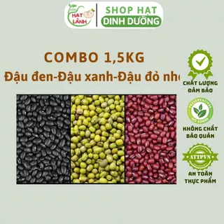 Combo 1,5kg các loại hạt đậu: Đậu xanh, đậu đỏ, đậu đen,... dùng nấu chè, nấu cháo, nấu cơm, chế biến món ăn