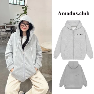 Áo Hoodie Zip Nỉ Bông AMADUS.CLUB Form Rộng Nam Nữ Unisex , Áo Khoác Nỉ Mũ Trùm 2 Lớp Phong Cách Hàn Quốc