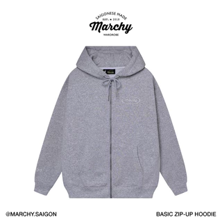 MARCHY - Basic Zip-up Hoodie - Áo khoác dây kéo