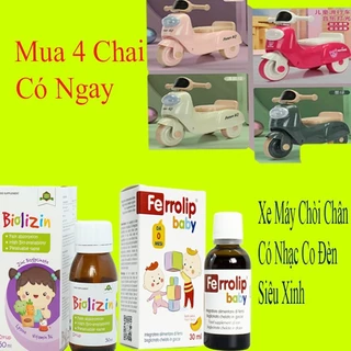 Combo 2 hộp Kẽm hũu cơ biolizin cho bé ăn ngon và 2 hộp sắt Ferrolip Baby