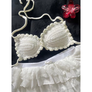 (Ảnh thật) áo Bikini móc len handmade