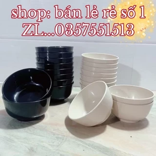 Bát nhựa phíp đen chịu nhiệt loại dầy đẹp nhựa Việt Nhật cao cấp, Bát ăn cơm nhựa (MS6827)