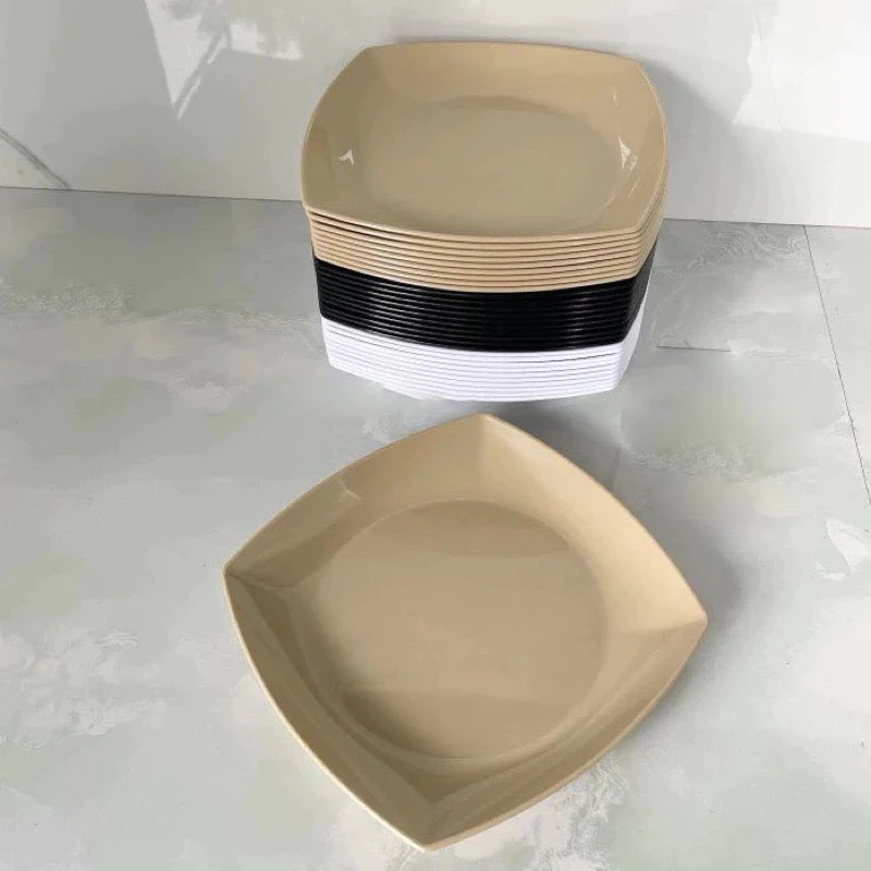 Đĩa nhựa phíp vuông nhựa Việt Nhật 1288 (cạnh 20cm) chịu nhiệt tốt, Đĩa vuông nhựa trắng, nâu, đen