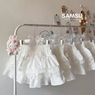 Chân váy tầng TRẮNG dáng xoè phồng phối ren dáng ngắn Samsu.clothing_saigon