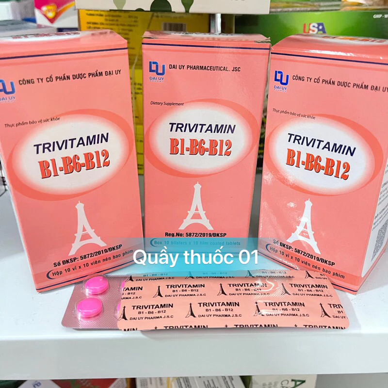 Trivitamin 3B hộp 100 viên nén - Bổ sung vitamin B1- B6 - B12