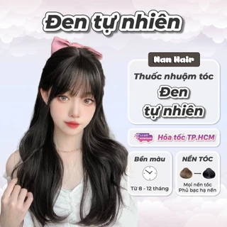 Thuốc nhuộm tóc màu đen tự nhiên, kem nhuộm thuốc nhuộm đen tuyền, không tẩy, nhiều dưỡng, chuẩn thuốc, Nan Hair 200ml