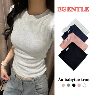 Áo Thun Baby Tee Cổ Tròn Cộc Tay, Phông Trơn Nhiều Màu Bánh Bèo Tiểu Thư Hotgirl Kiểu Dáng Basic Egentlehanoi