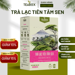 Trà Lạc Tiên Tâm Sen Ngủ Ngon, An Thần, Ổn Định Huyết Áp | Hộp 30 Túi Lọc x 3g TEABOX