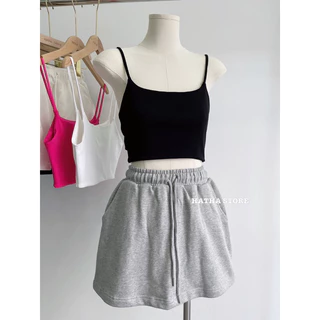 HATHA STORE - ÁO THUN ĐÚP 2 DÂY FORM CROPTOP CHO MÙA HÈ XINH XẮN