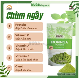 Bột chùm ngây hữu cơ (Organic Moringa Powder) - Dragon Superfoods - 200g