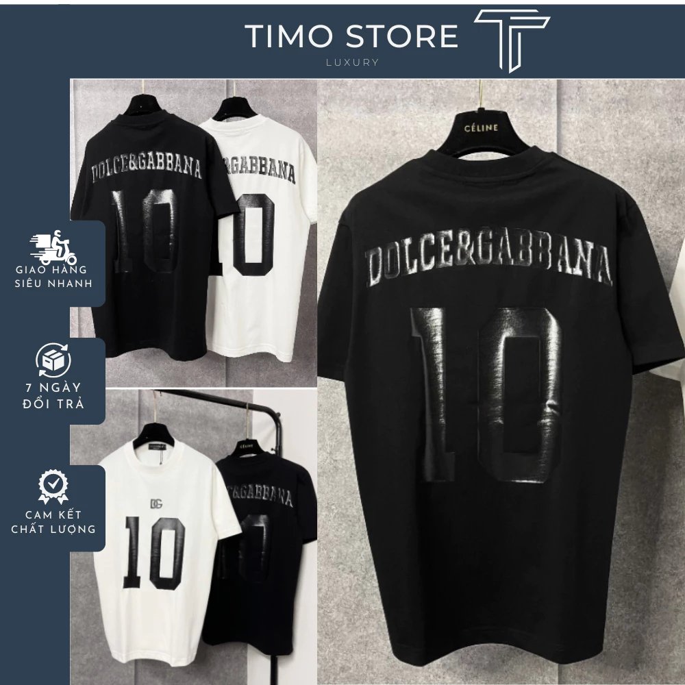 Áo Phông Doc.le 10 hoaj tiết in da bóng cổ tròn chất liệu cotton-áo thun nam nữ unisex new 2024