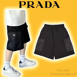 ⚡️[Mirror Quality] - Quần Short Prada Cargo Shorts Cotton Black, quần short nam, short nam, quần đùi nam
