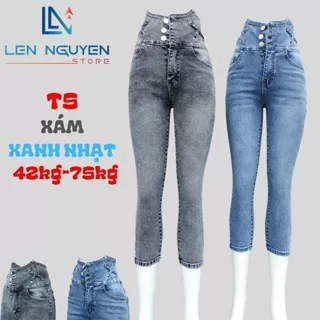 T5_Quần jean nữ, 9 tất, lưng cao, quần bò nữ dáng ôm, quần rin nữ có big size, cho 42kg đến 75kg,LEN NGUYEN STORE