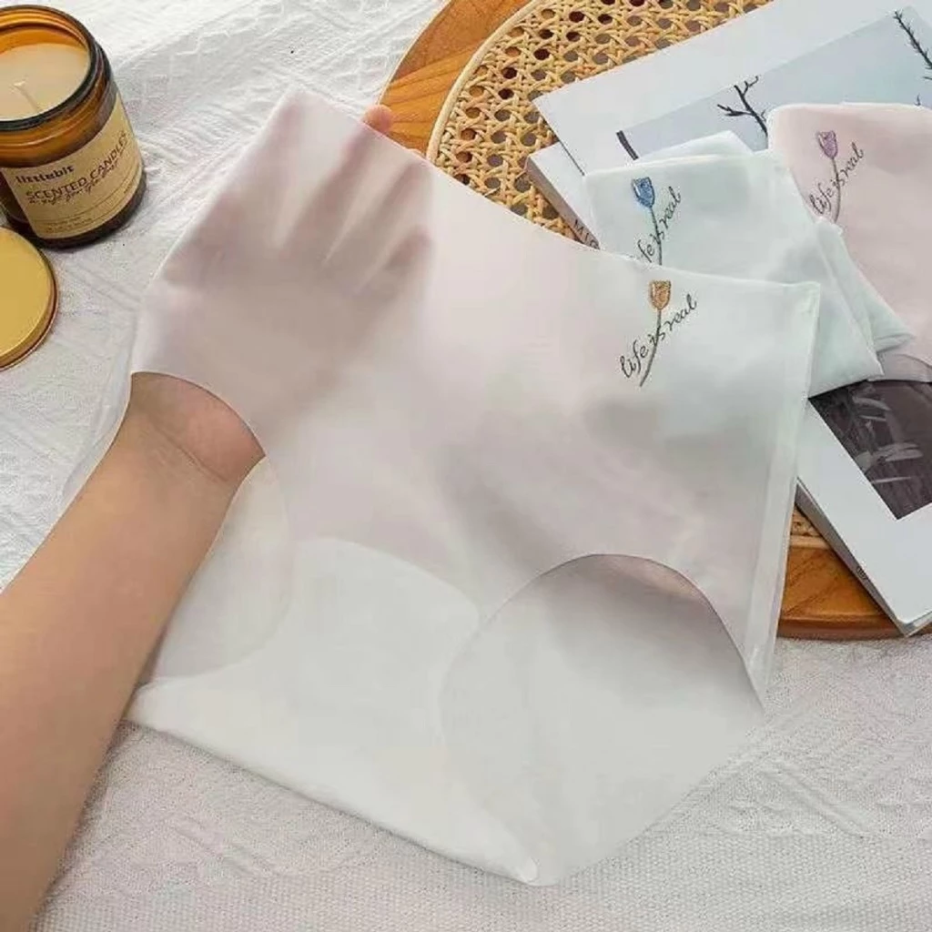 2323_Sét 5 Quần Lót Nữ Su Thạch tàng hình_in hoa_chuẩn hàng thạch mỏng