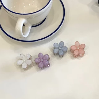 Kẹp tóc mini nhỏ nhắn dáng bông hoa lấp lánh nữ tính dễ thương Modleaf Bling flower Hàn Quốc