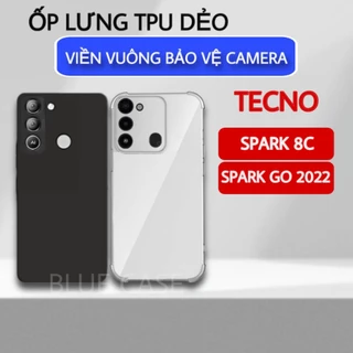 Ốp lưng Tecno Spark 8C, Spark GO 2022 cạnh vuông | Vỏ điện thoại Techno bảo vệ camera toàn diện TRON