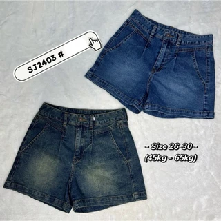 (SJ24-03) Quần Short Jeans Can Chiết Ly