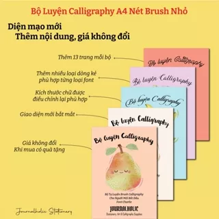 Bộ Giấy Luyện Chữ A4 Calligraphy/Brush Lettering - Nét Brush Nhỏ - Journalholic Stationery