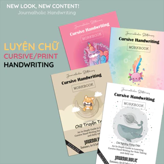Bộ Giấy Luyện Chữ 2023 A4 Handwriting Thế Hệ Mới  - Print/Typewriter/Cursive Workbook - Journalholic Stationery
