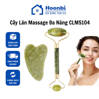 Bộ cây lăn massage mặt 2 đầu bằng đá CLMS104 mát xa lăn mặt nâng cơ, chống lão hóa - Hoonbi